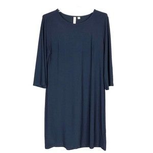 Tacera Women's Sz S Blue Long Sleeve Knee Length Pullover Dress